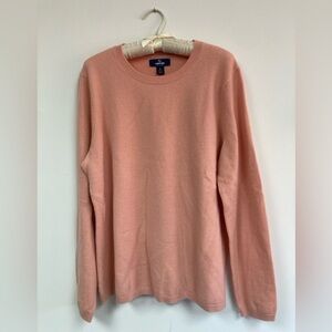 Pale peach cashmere crewneck sweater
